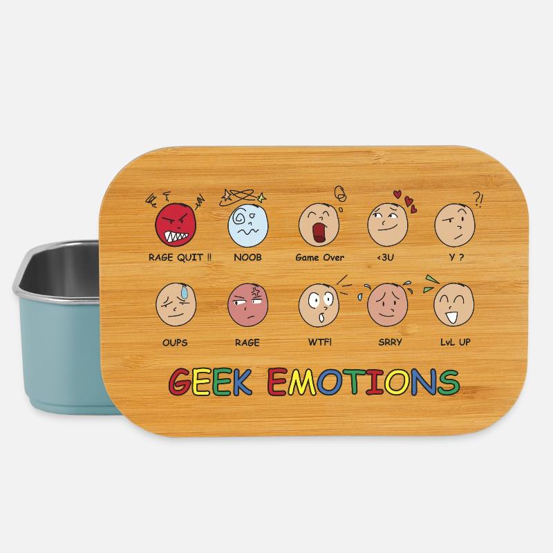 GEEK EMOTIONS - BLACK Text - Lunch Box - light blue