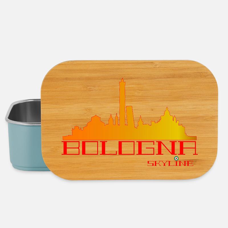Bologna Skyline Orange-Rot - Lunch Box - Hellblau