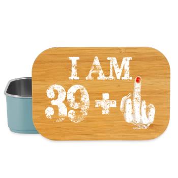 I Am 39 Plus Bold Middle Finger - Lunch Box - light blue - Front