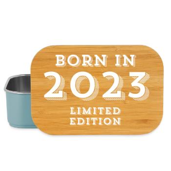 2023, year of birth, 1 year - Lunch Box - light blue - Front