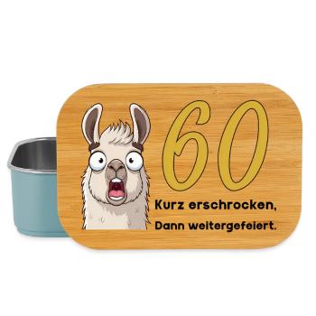 60th birthday – briefly frightened, then celebrated - Lunch Box - light blue - Front
