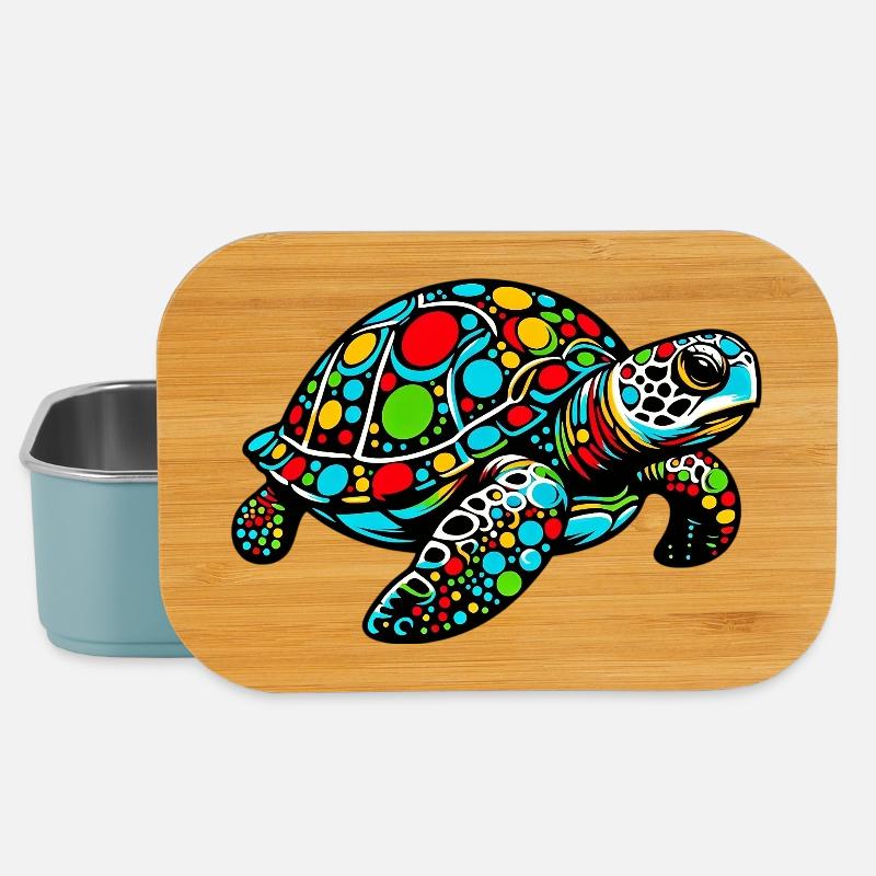 Tortue - Boîte à goûter - bleu pâle
