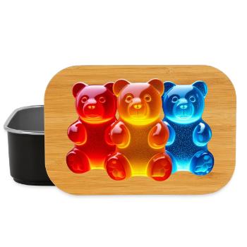Glowing Tricolor Bears - Lunch Box - black - Front