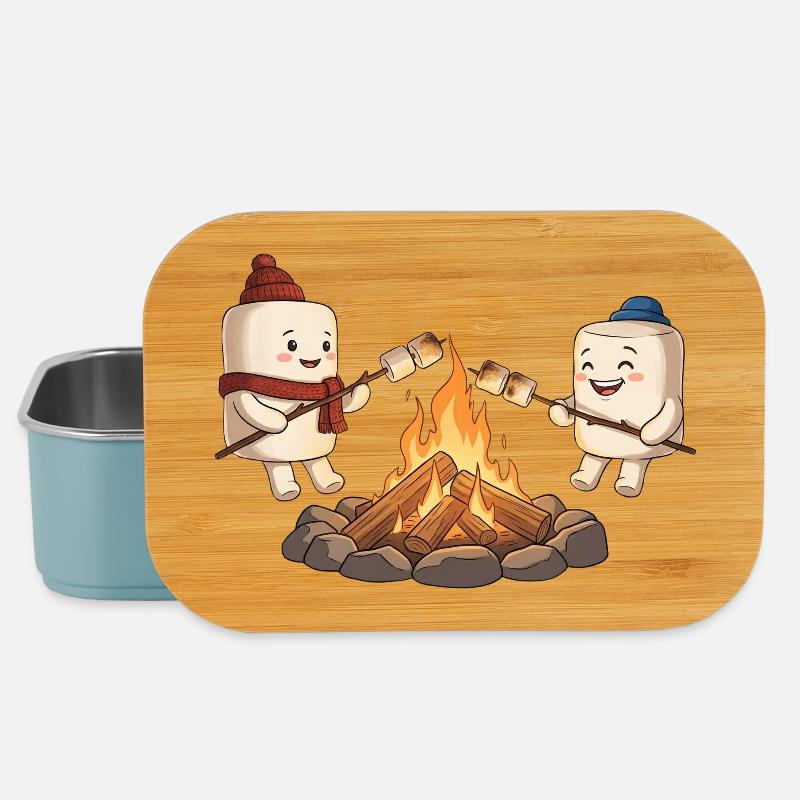 Campfire Marshmallow Friends - Lunch Box - light blue