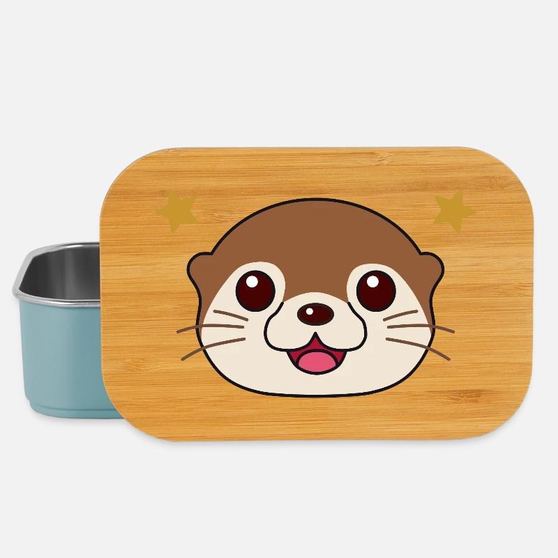 Smiling Cute Otter - Lunch Box - light blue