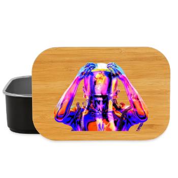 Neon Astronaut Colorful Psychedelic - Lunch Box - black - Front