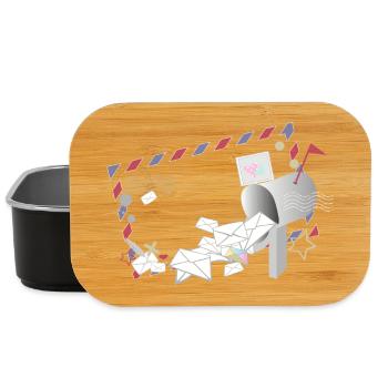 Airmail Rahmen mit Briefen und Briefkasten - Lunch Box - Schwarz - Vorne
