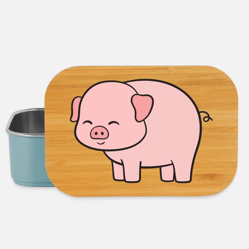 Schwein Schweine - Lunch Box - Hellblau