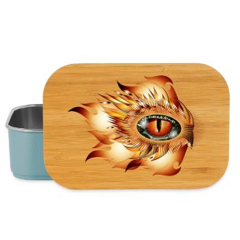 Tatouage de l’œil magique d’un dragon en flammes - Boîte à goûter - bleu pâle - Devant