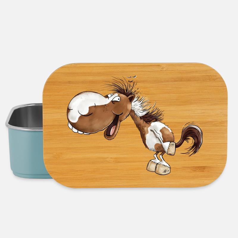 Lachendes Pferd Schecke Pferdeliebhaber - Lunch Box - Hellblau