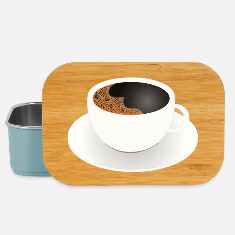 Schlichte Kaffeetasse mit schwarzem Kaffee Motiv - Lunch Box - Hellblau