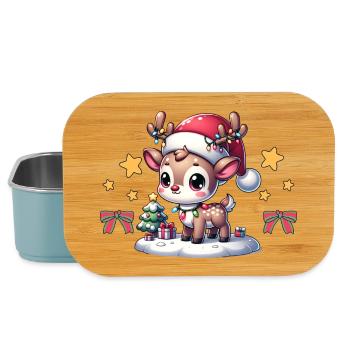 Lustiges Rentier Design für Fest der Liebe - Lunch Box - Hellblau - Vorne