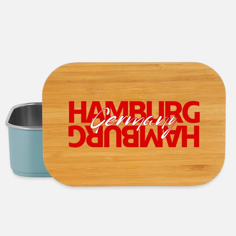 Hamburg Germany Bold Typography - Lunch Box - Hellblau