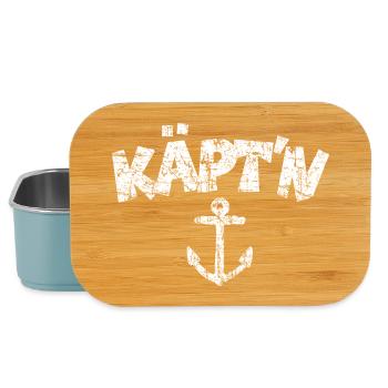 Käpt'n Anker (Vintage Weiß) Kapitän Boot & Segeln - Lunch Box - Hellblau - Vorne
