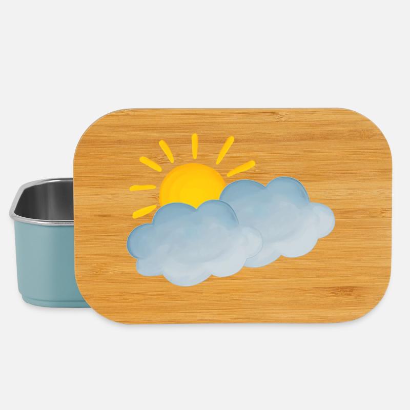 Weather cloudy cheerful - Lunch Box - light blue