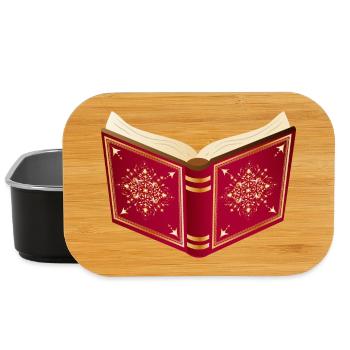 Livre rouge ouvert pour le Père Noël et Noël - Boîte à goûter - noir - Devant