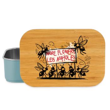 save the bees natur spruch illustration blumen - Lunch Box - Hellblau - Vorne