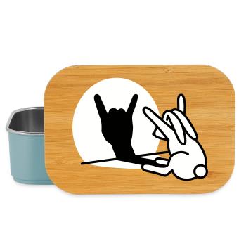 Rabbit Shadow Hand ROCK Music HARD ROCK Fan - Lunch Box - light blue - Front