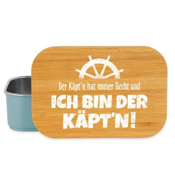 Der Käpt'n hat immer Recht (Weiß) Boot & Segeln - Lunch Box - Hellblau - Vorne