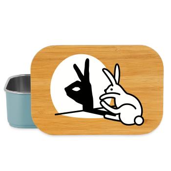 Funny Rabbit Hand Shadow Projection Rabbit - Lunch Box - light blue - Front