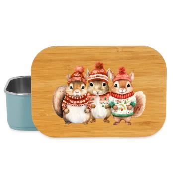 Winter squirrel trio - Lunch Box - light blue - Front