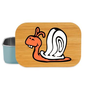 Schnecke Hasenzähne niedlich süß glücklich lustig - Lunch Box - Hellblau - Vorne