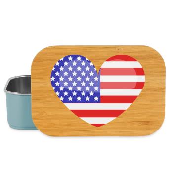 Herzförmige US-Flagge - Lunch Box - Hellblau - Vorne