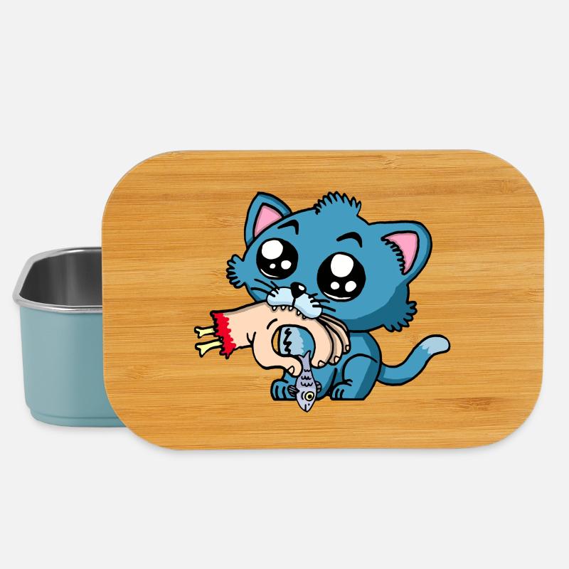 Hungry kitten - Lunch Box - light blue