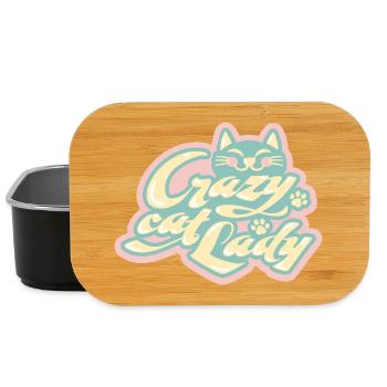 Crazy Cat Lady – Playful Cat Love - Lunch Box - black - Front