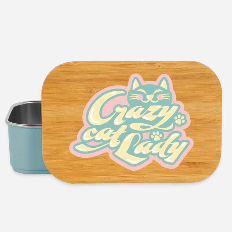 Crazy Cat Lady – Verspielte Katzenliebe - Lunch Box - Hellblau