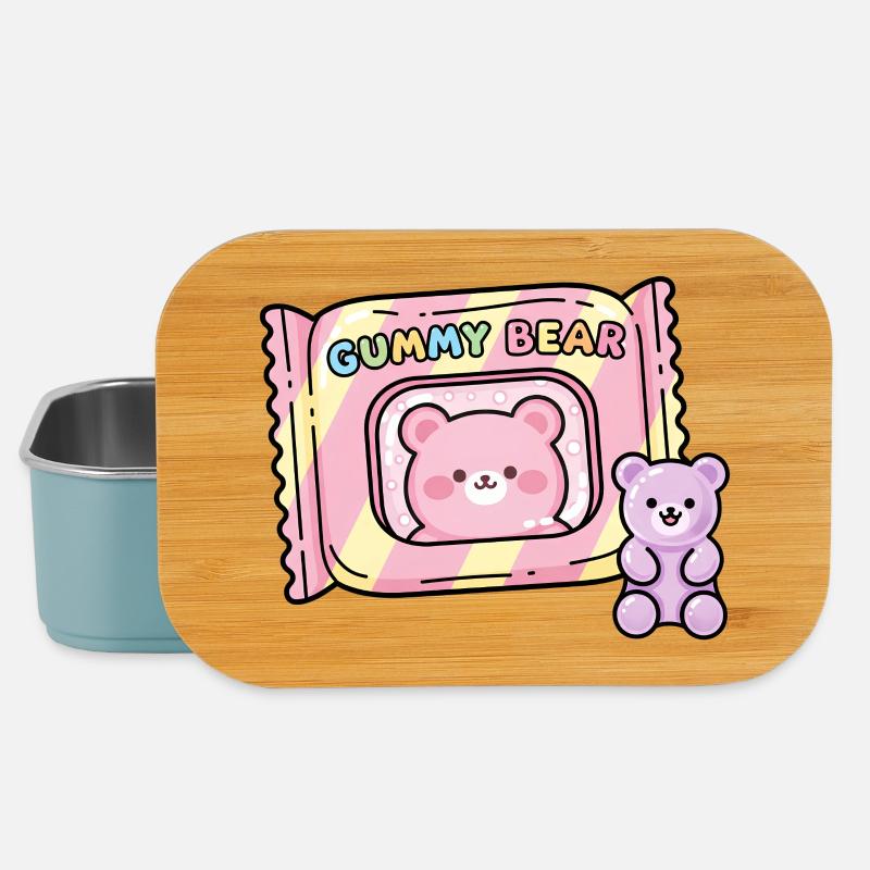 Gummy Bear Candy Pop Illustration - Lunch Box - light blue