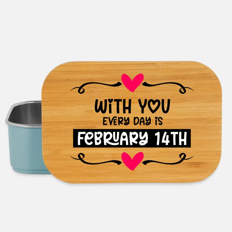 Mit dir ist jeden Tag Valentinstag - Lunch Box - Hellblau