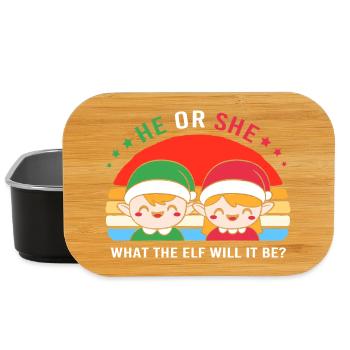 Grossesse Naissance Pain d’épices Noël - Boîte à goûter - noir - Devant