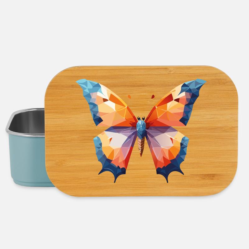 Papillon - Boîte à goûter - bleu pâle