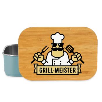 Grillmeister (Grilling / Barbecue / BBQ / 3C) - Lunch Box - light blue - Front