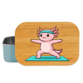 Yoga Axolotl-Fisch macht Krieger-Pose - Lunch Box - Hellblau - Vorne