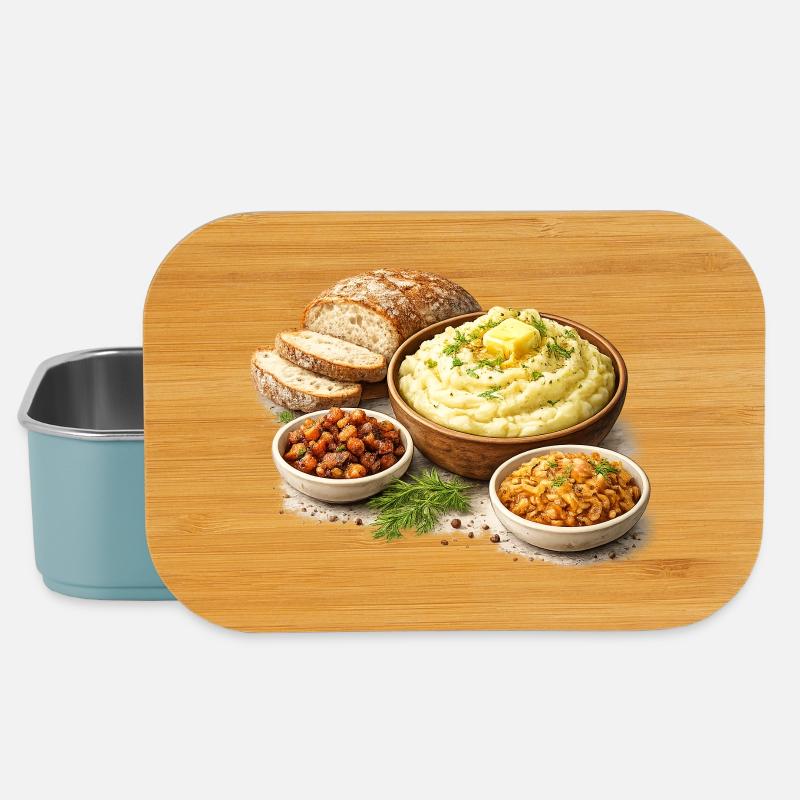 Mashed potatoes with shkvarki - Lunch Box - light blue