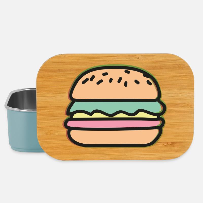 Burger Illustration - Boîte à goûter - bleu pâle