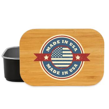 Fabriqué aux États-Unis Rétro Grunge Design américain - Boîte à goûter - noir - Devant