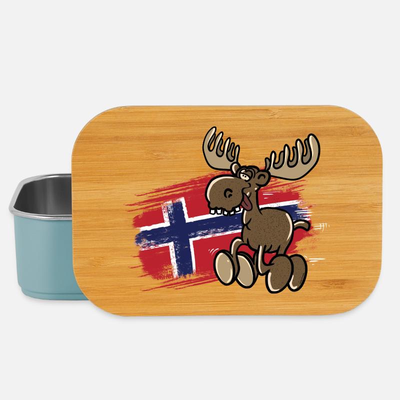 Norwegen - Elch - Lunch Box - Hellblau