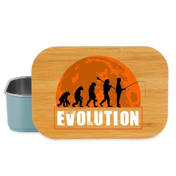 Evolution of Man Fishing Fisherman Dad Fathers Day - Lunch Box - light blue - Front