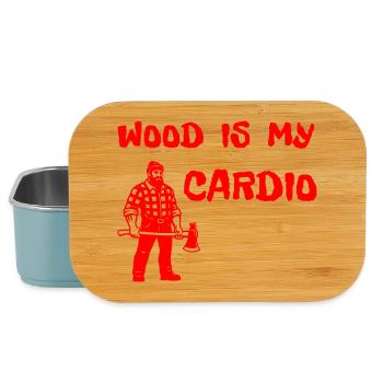 Wood Is My Cardio - Lumberjack Axe Design - Lunch Box - light blue - Front