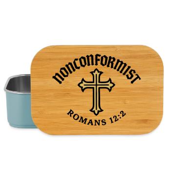 Anticonformiste Chrétien Romains 12:2 Croix d'Or - Boîte à goûter - bleu pâle - Devant