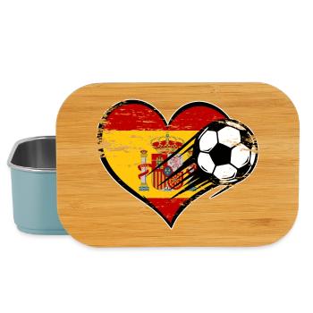 Spain flag football with heart used - Lunch Box - light blue - Front