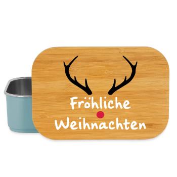 Fröhliche Weihnachten Rentier Weihnachtsgeschenk - Lunch Box - Hellblau - Vorne