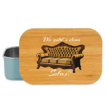 Vintage Sofa Saying, Where can you find something like that? - Lunch Box - light blue - Front