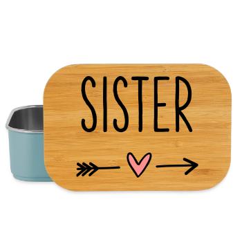 Sister coeur flèche amour petite amie cadeau - Boîte à goûter - bleu pâle - Devant