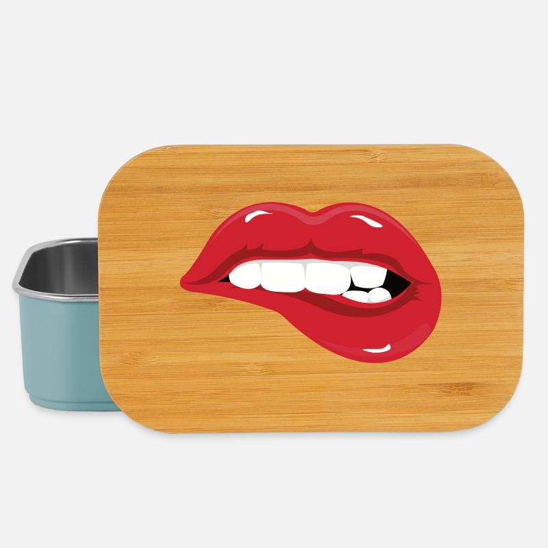 lips - Lunch Box - light blue