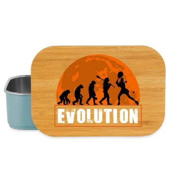 Tennis Evolution Spielerin Retro Sonnenuntergangskunst - Lunch Box - Hellblau - Vorne