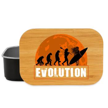 Evolution of Surfing Vintage Sunset Silhouette - Lunch Box - black - Front